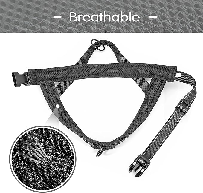 Didog No Pull Dog Harness with Soft Mesh Padded,Reflective & Quick Fit Light Weight Dog Strap Vest Harness,Easy for Walking Training (L:Chest 26-32", Mesh-Black)-Mewly Pet
