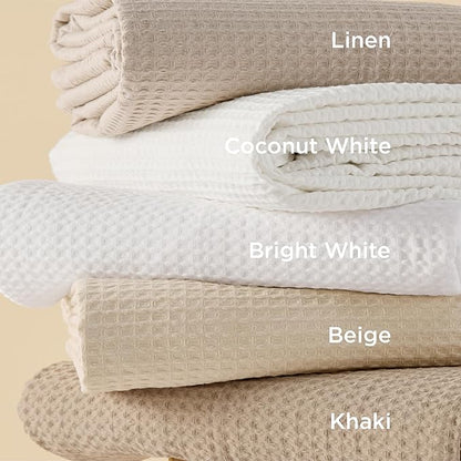 Bedsure Cotton Duvet Cover Full - 100% Cotton Waffle Weave Beige Duvet Cover Set, GentleSoft™ and Breathable Bedding Set for All Season, 3 Pieces, 80"x90"