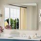 TETOTE Brushed Nickel Bathroom Mirror 40 x 30 Inch Brushed Nickel Metal Framed Bathroom Mirror, Tempered Glass, Modern Farmhouse Wall Mounted Mirror for Decorative(Horizontal/Vertical)