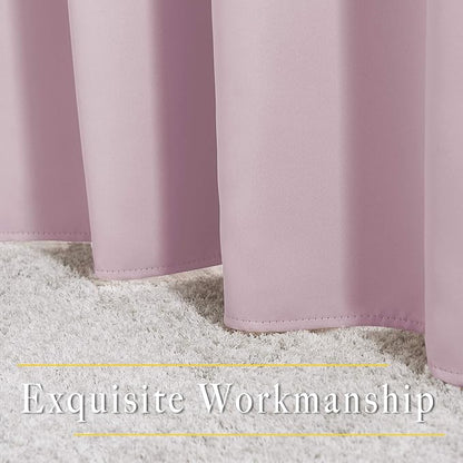 NICETOWN Bedroom Curtains Room Darkening Draperies - Room Darkening Drapes/Panels for Bedroom, Grommet Top 2-Pack, Lavender Pink, 52 x 54 inches Long, Thermal Insulated, Privacy Assured