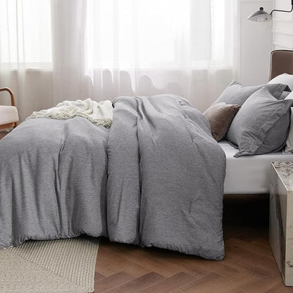 Bedsure Full Comforter Set - Dark Grey Soft Bedding for All Seasons, Cationic Dyed Bed Set, 3 Pieces, 1 Full Size Comforter (82"x86") and 2 Pillow Shams (20"x26"+2")