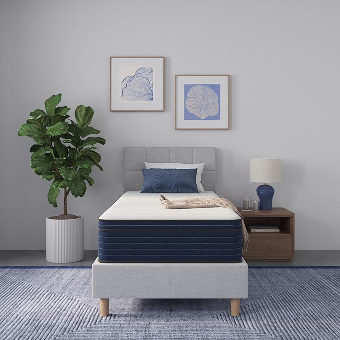 NapQueen Twin-XL Size, 10 Inch New Victoria Hybrid Cooling Gel Infused Pocket Spring and Memory Foam Mattress, Bed in a Box, CertiPUR-US Certified