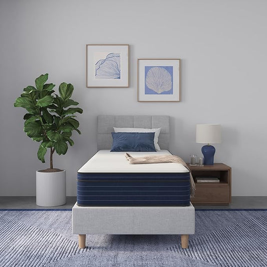 NapQueen Twin-XL Size, 12 Inch New Victoria Hybrid Cooling Gel Infused Pocket Spring and Memory Foam Mattress, Bed in a Box, CertiPUR-US Certified
