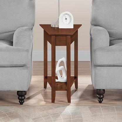 Convenience Concepts American Heritage Wedge End Table 24" - Classic Living Room Table with Storage Shelf, Side Table for Family Room, Bedside Table, Espresso