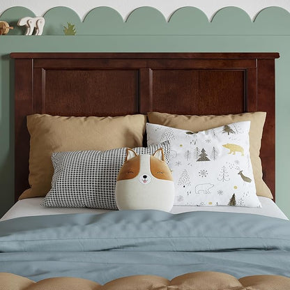 AFI, Madison Twin Solid Wood Panel Headboard with Attachable Charger, Walnut