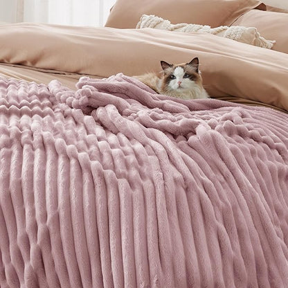 Bedsure GentleSoft Pink Fleece Blanket for Couch - Cozy Soft Blankets for Women, Cute Small Throws for Girls, 60x80 Inches