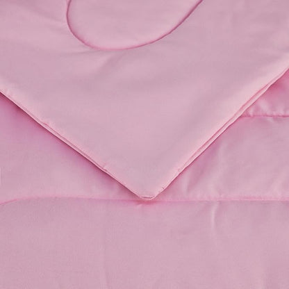 Amazon Basics 5 Piece Soft Microfiber Kid's Bed-in-a-Bag Bedding Set, Twin, Pink, Solid