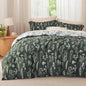Bedsure Twin/Twin XL Comforter Set - Dark Olive Green Bed Set, 2 Pieces Cute Floral Bedding, 1 Soft Reversible Botanical Flowers Comforter and 1 Pillow Sham