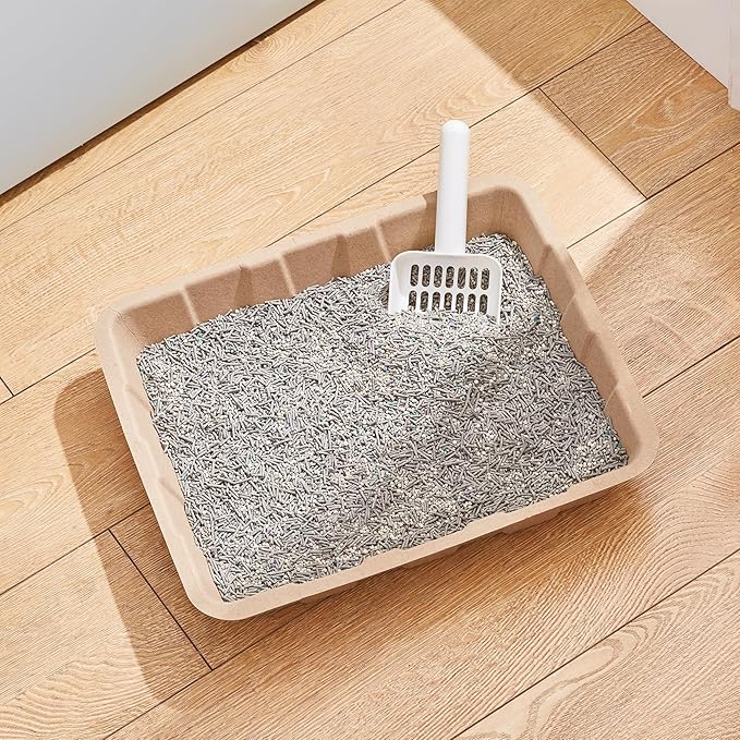 Vealind Disposable Cat Litter Boxes, Cardboard Cats Litter Tray Cat Travel Toilet Litter Pan Liners Cats and Small Animals Leakproof Litter Box (5 Pack)-Mewly Pet