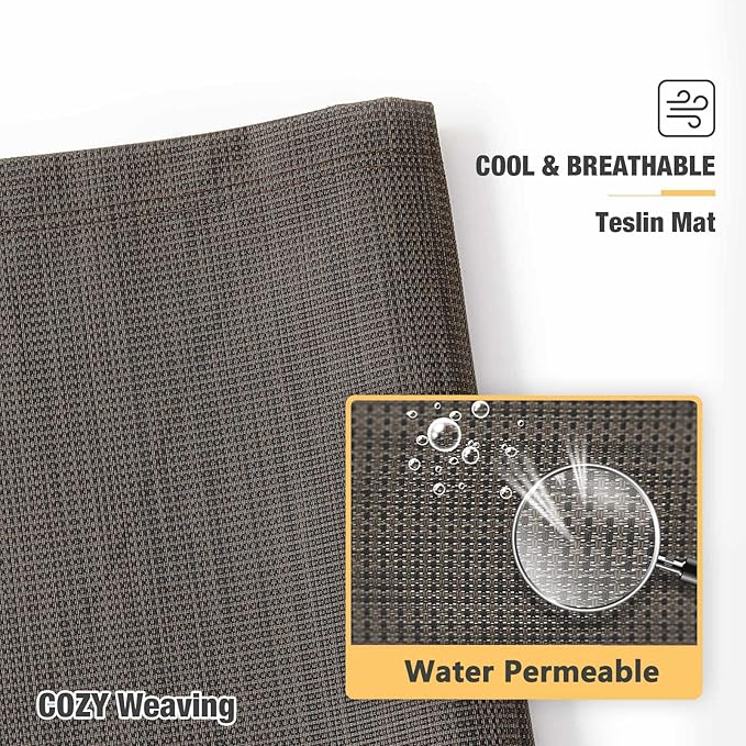 Veehoo Chew Proof Elevated Dog Bed - Cooling Raised Pet Cot - Silver Aluminum Frame and Durable Textilene Mesh Fabric, Unique Designed No-Slip Feet for Indoor or Outdoor Use, Brown, Large, CWC2003-Mewly Pet