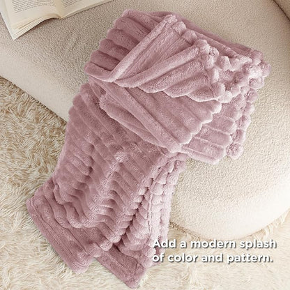 Bedsure GentleSoft Pink Fleece Blanket for Couch - Cozy Soft Blankets for Women, Cute Small Throws for Girls, 60x80 Inches