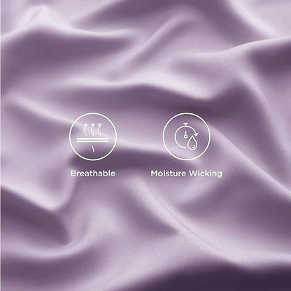Bedsure King Size Sheets Set, Cooling Sheets for Hot Sleepers, Rayon Derived from Bamboo, Breathable & Soft, Deep Pocket Up to 16 Inches, Hotel Luxury Silky Bedding, Lilac