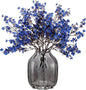 JAKY-Global Real Babys Breath Artificial Flowers Dark Blue 6 Bundle Vase Filler European Fake Silk Plants Decor Dresser Wedding Party Decoration Bouquets DIY Home Garden
