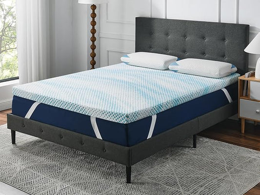 Roost Sleep Cool Cloud Supreme 3 Inch Gel Memory Foam King Mattress Topper – Cooling, Ventilated Design for Back and Pressure Relief