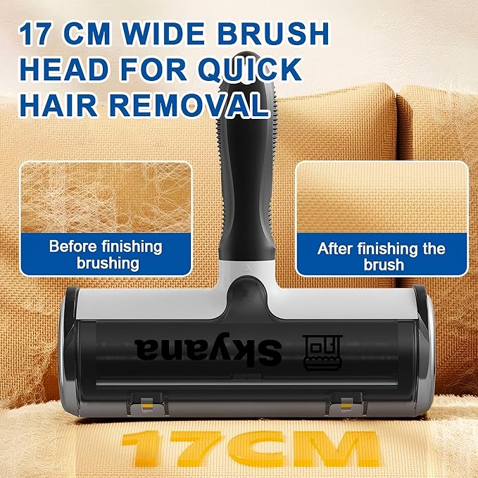 SKYANA Pet Hair Remover Roller Brush, Self-Cleaning Lint Roller for Dogs and Cats.hair removal for Fourniture,Couch,Carpet,Clothing,and bedding,portable,multiple surface.Removal tool.Lint Roller-Mewly Pet