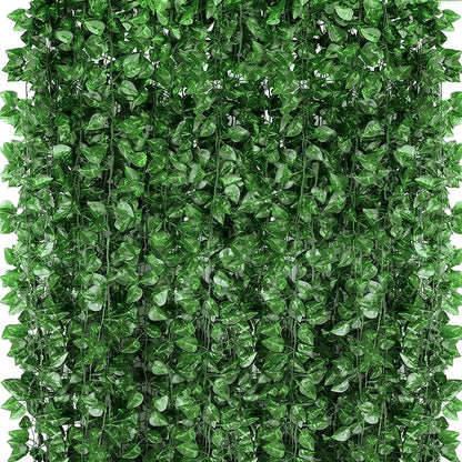 720 Feet 96 Pack Fake Greenery Hanging Garland, Ivy Leaf Plants, Vine Leaves, Fake Flowers Foliage for Bedroom Garden Wall Decor
