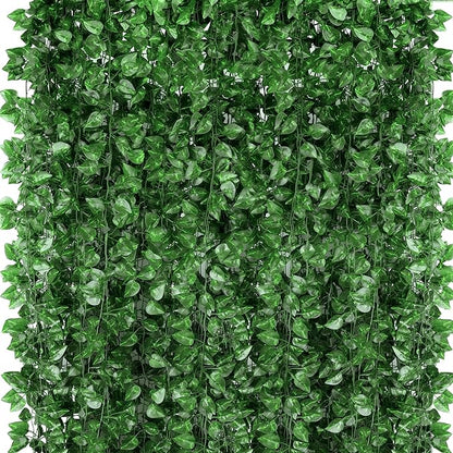 1080 Feet 144 Pack Fake Greenery Hanging Garland, Ivy Leaf Plants, Vine Leaves, Fake Flowers Foliage for Bedroom Garden Wall Decor