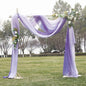 NICETOWN Artificial Wedding Ceremony Arch Decor Scarfs, Romantic Purple Ombre Sheer Scarf Curtains Window Valances for Bed Canopy/Birthday Party, 2 Panels, 60 by 216 inch