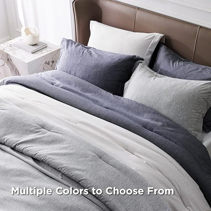 Bedsure Full Comforter Set - Grayish White Soft Bedding for All Seasons, Cationic Dyed Bed Set, 3 Pieces, 1 Full Size Comforter (82"x86") and 2 Pillow Shams (20"x26"+2")