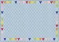 Flagship Carpets Schoolgirl Style Blue with Rainbow Hearts Border Educational Area Rug for Kids Room Seating Décor, Children's Classroom, Play Carpet for Teaching and Playroom, 5' x 7'6", Blue