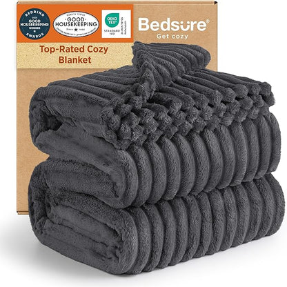 Bedsure GentleSoft Grey Full Blanket for Bed - Cozy Soft Blankets for Women, Cute Large Throws for Girls, 84x90 Inches