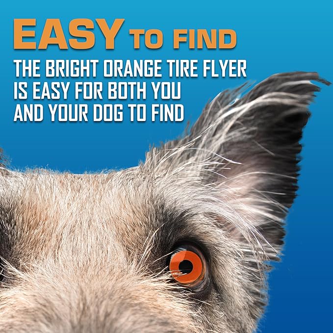 Nerf Dog Atomic Flyer Outdoor Dog Toy, 10 Inch Flying Disc Dog Fetch Toy, Rubber Dog Toy for Medium Dogs and Large Dogs, Orange-Mewly Pet