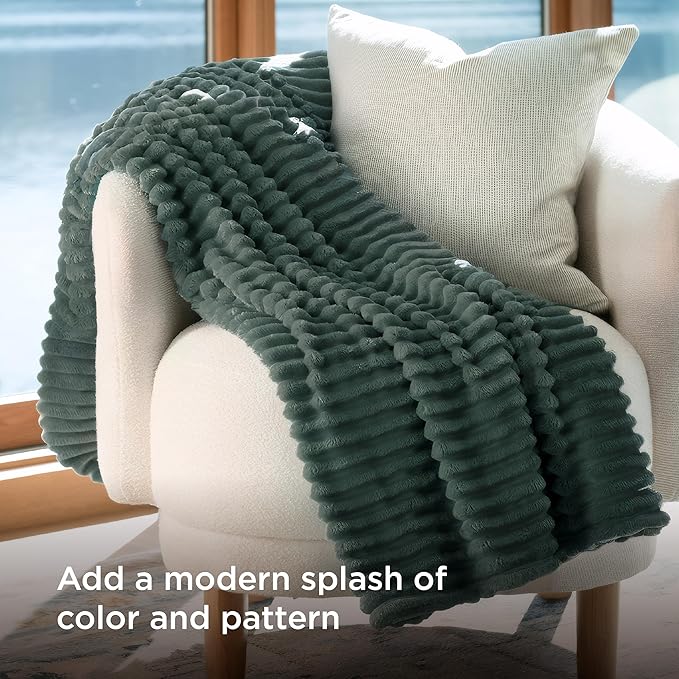 Bedsure GentleSoft Mallard Green Fleece Blanket for Couch - Cozy Soft Blankets for Women, Cute Small Throws for Girls, 50x60 Inches
