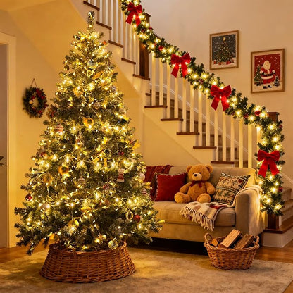 JMEXSUSS 2 Pack Battery Operated Christmas Lights with Remote, Total 66ft 200 LED Battery String Lights Outdoor Indoor, Warm White Twinkle Light for Christmas Tree Bedroom Porch Garland Yard Car Decor