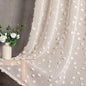 MYSKY HOME Pom Pom Beige Sheer Curtains for Bedroom Girls Room Curtains 84 Inches Long for Nursery Kids Light Filtering Boho Window Drapes, Rod Pocket, 52" Wide, 2 Panels