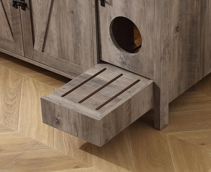 Cat Litter Robot Enclosure, Automatic Litter Box Enclosure for Litter Robot 3/4,Cat-Exclusive entrace for Dog Proof and Fun,Charging Station for cat Litter Cabinet,Litter Collector and Lock,Grey-Mewly Pet