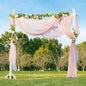 NICETOWN Romantic Wedding Ceremony Arch Decor Scarfs, Pink Ombre Sheer Scarf Curtains Window Valances for Girls Room/Bed Canopy/Birthday Party, 2 Pieces, W60 x L216