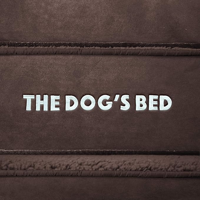 The Dog’s Bed Orthopedic Dog Bed Medium Brown Plush 25.5x20, Premium Memory Foam, Pain Relief: Arthritis, Hip & Elbow Dysplasia, Post Surgery, Lameness, Veterinary Approved, Waterproof Washable Cover-Mewly Pet