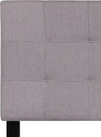 Flash Furniture Bedford Tufted Upholstered Twin Size Headboard in Light Gray Fabric