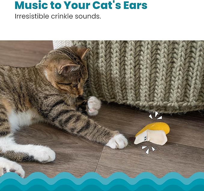 Catstages Dental Banana Cat Toy with Catnip, Interactive Chew for Healthy Teeth and Gums, Engages Hunting Instincts, Durable Indoor Play for Cats, Yellow-Mewly Pet