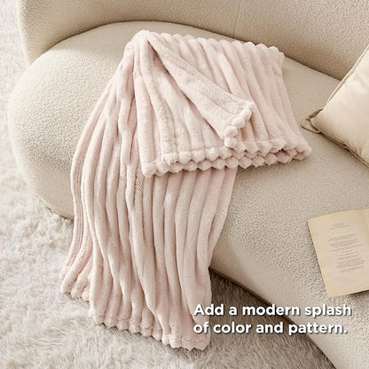 Bedsure GentleSoft Crystal Pink Fleece Blanket for Couch - Cozy Soft Blankets for Women, Cute Small Throws for Girls, 60x80 Inches