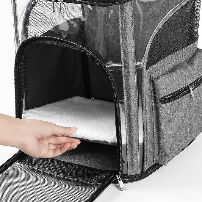 Cat Carrier Backpack for Small Medium Cats Dogs Backpack Puppies up to 26 Lbs, Excellent Visibility and Airflow,Lightweight and Portable Travel Pet Carrier Bag Foldable Design-Mewly Pet