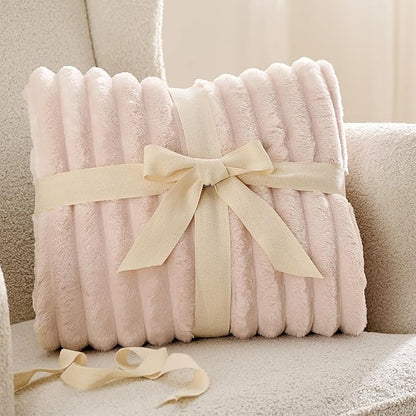 Bedsure GentleSoft Crystal Pink Throw Blanket for Couch - Cozy Soft Blankets for Women, Cute Small Throws for Girls, 50x70 Inches