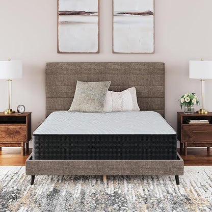 Signature Design by Ashley California King Size Palisades 14 Inch Plush Hybrid Mattress with Quick Response Gel Memory Foam, Fiberglass Free, Mattress In A Box