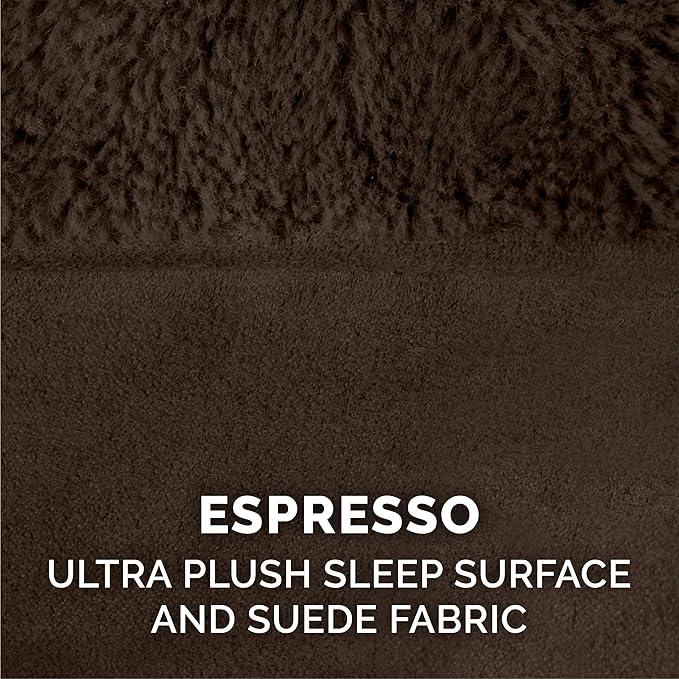 Furhaven Cooling Gel Dog Bed for Large Dogs w/ Removable Bolsters & Washable Cover, For Dogs Up to 125 lbs - Plush & Suede Sofa - Espresso, Jumbo Plus/XXL-Mewly Pet
