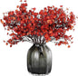 JAKY-Global Babys Breath Silk Artificial Flowers Bulk 20pcs for Fall Decor Fake Flower Bouquet Bulk for Home Kitchen Indoor Bouquet Floral Arrangement Table Centerpieces Party Decor(Burnt Red Brown)