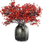JAKY-Global Babys Breath Silk Artificial Flowers Bulk 6pcs Farmhouse Fall Decor Fake Flower Bouquet Bulk for Home Kitchen Indoor Floral Arrangement Centerpieces Party Decor(Burnt Red Brown)