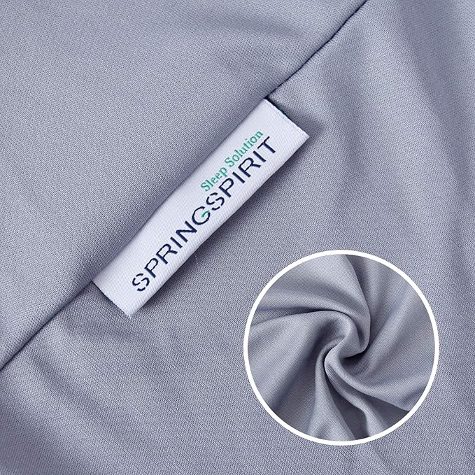 Box Spring Cover Full Size, Alternates for Bed Skirt, Smooth and Elastic Woven Material Wrap Around 4 Sides of The Box Spring, Wrinkle & Fading Resistant, Washable, Dustproof, Grey