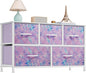 YITAHOME Wide Storage Tower with 5 Drawers - Fabric Dresser, Organizer Unit for Bedroom, Living Room, Closets - Sturdy Steel Frame, Easy Pull Fabric Bins & Wooden Top