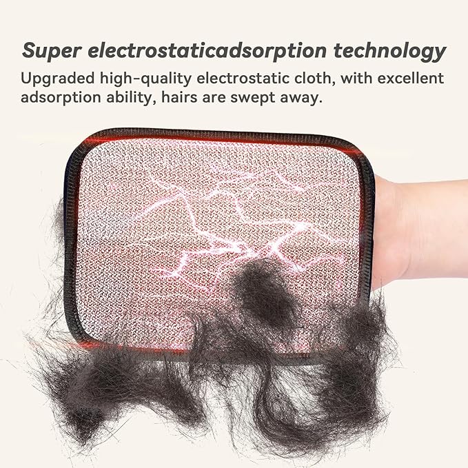 Pet Hair Removal Kit – Static Hair Removal Glove & Shedding Comb for Cats & Dogs, Removes Hair from Clothing, Furniture, Carpets & Bedding, Tackles Tangles, Fleas & Dander-Mewly Pet