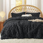 Bedsure Full Comforter Set - Black Comforter, Boho Tufted Shabby Chic Bedding for Kids, 3 Pieces Vintage Farmhouse Bed Set for All Seasons, Fluffy Soft Bedding with 2 Pillow Shams
