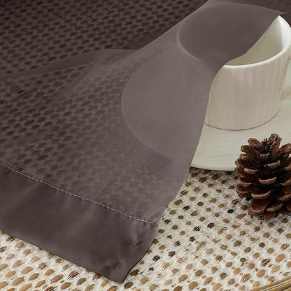 Aiyufeng Chocolate Sheer Curtains 45 Inches Long 2 Panels, Solid Voile Top Dual Rod Pockets Stylish Breathable Drapes Window Treatment for Kid's Room/Bedroom/Living Room, 42W x 45L, Chocolate Brown