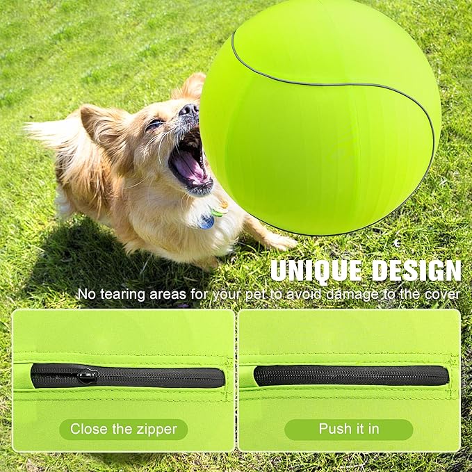 Herding Ball for Dogs & Horses - 20" with Cover Large Green Ball with Pump-Mewly Pet