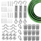 Globe String Light Suspension Kit, Outdoor Light Guide Wire, Vinyl Coated Stainless Steel Steel Cable，Include 100ft Transparent PVC and 304 Stainless Steel Wire Cable, Turnbuckle and Hooks