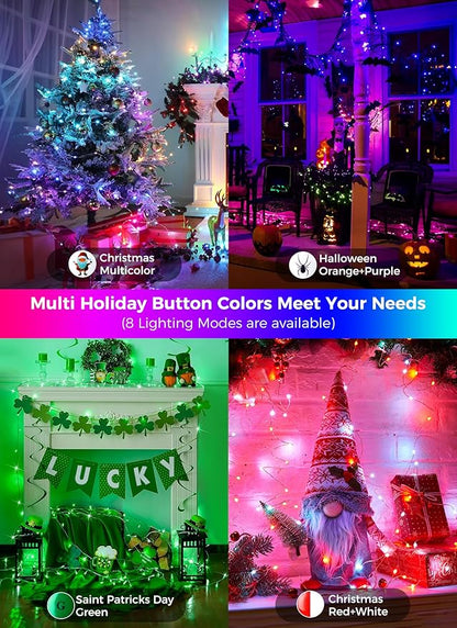 Brightown Fairy Lights Color Changing - 22 Color 66FT 200 LED Plug in String Lights with Remote, Halloween String Lights Indoor with 12 Modes, Christmas Fairy Lights for Bedroom Classroom