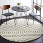 SAFAVIEH Arizona Shag Collection Area Rug - 3'2" Round, Ivory & Green, Moroccan Design, Non-Shedding & Easy Care, 1.6-inch Thick, Ideal for The Living Room, Dining, Bedroom (ASG741Y)